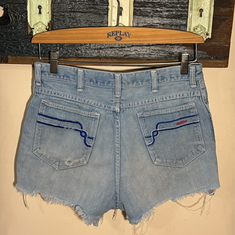 Vintage Wrangler Blue Jean Shorts Distressed Cut-Off Hem